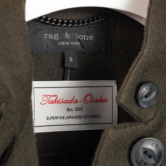 Rag & Bone Slade Army Green Wool Military Blazer - Picture 9 of 11